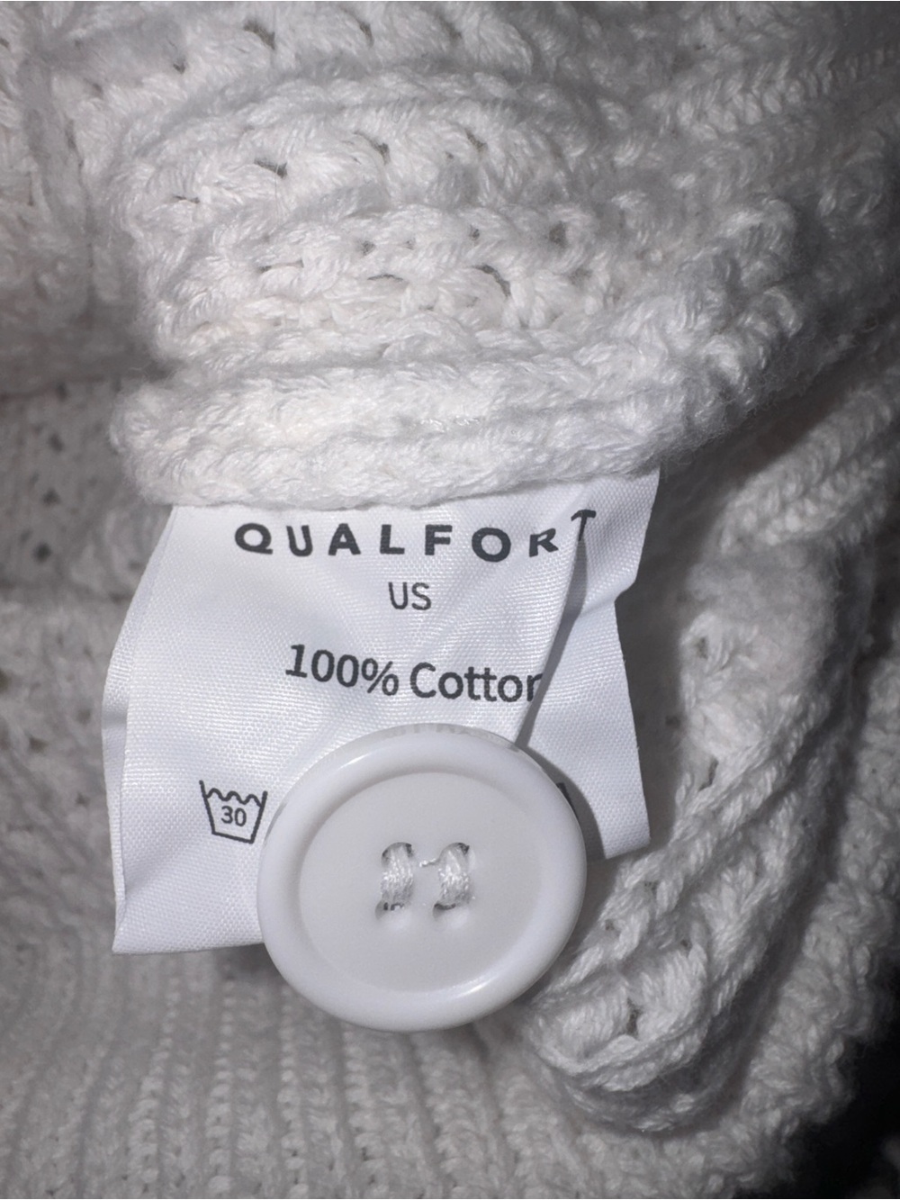 Qualfort 100% Cotton Chunky Knit Cardigan - Picture 7 of 7